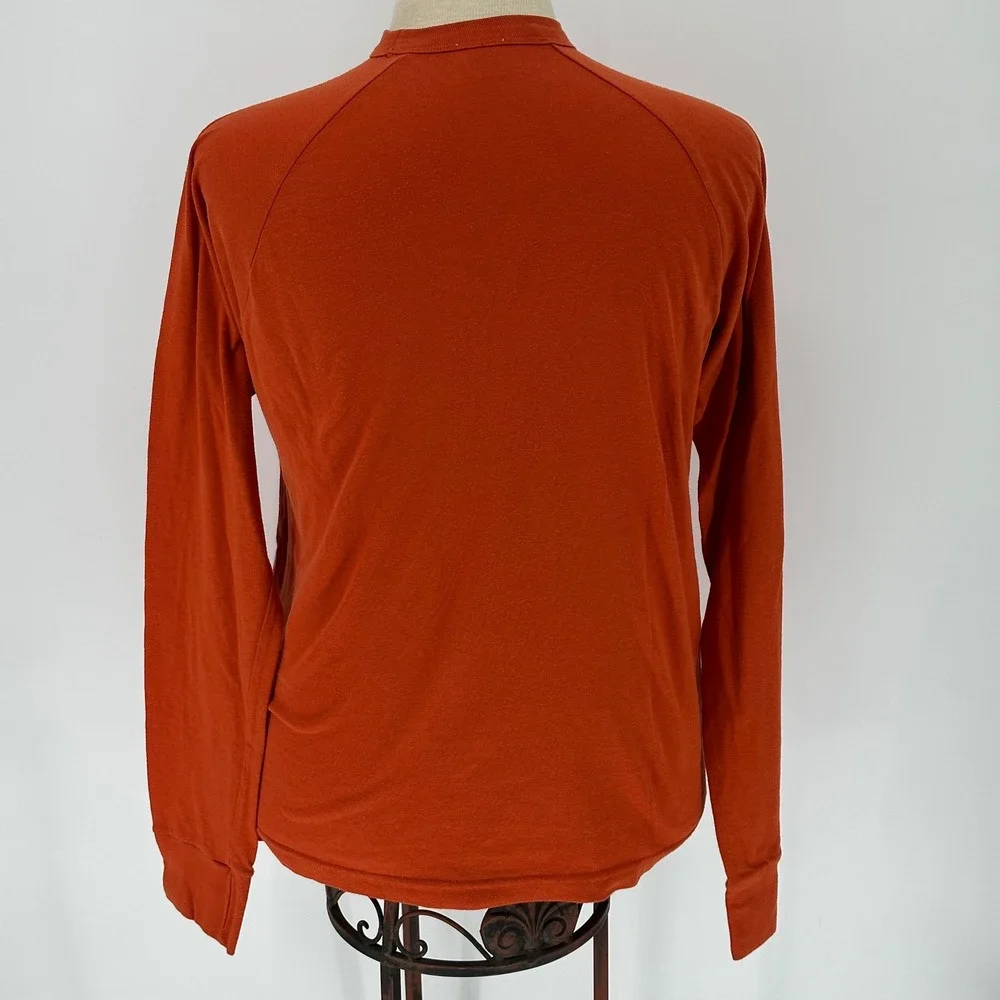 Vintage Abercrombie Fitch Y2K Long Sleeve Graphic T Shirt Orange XL Moose